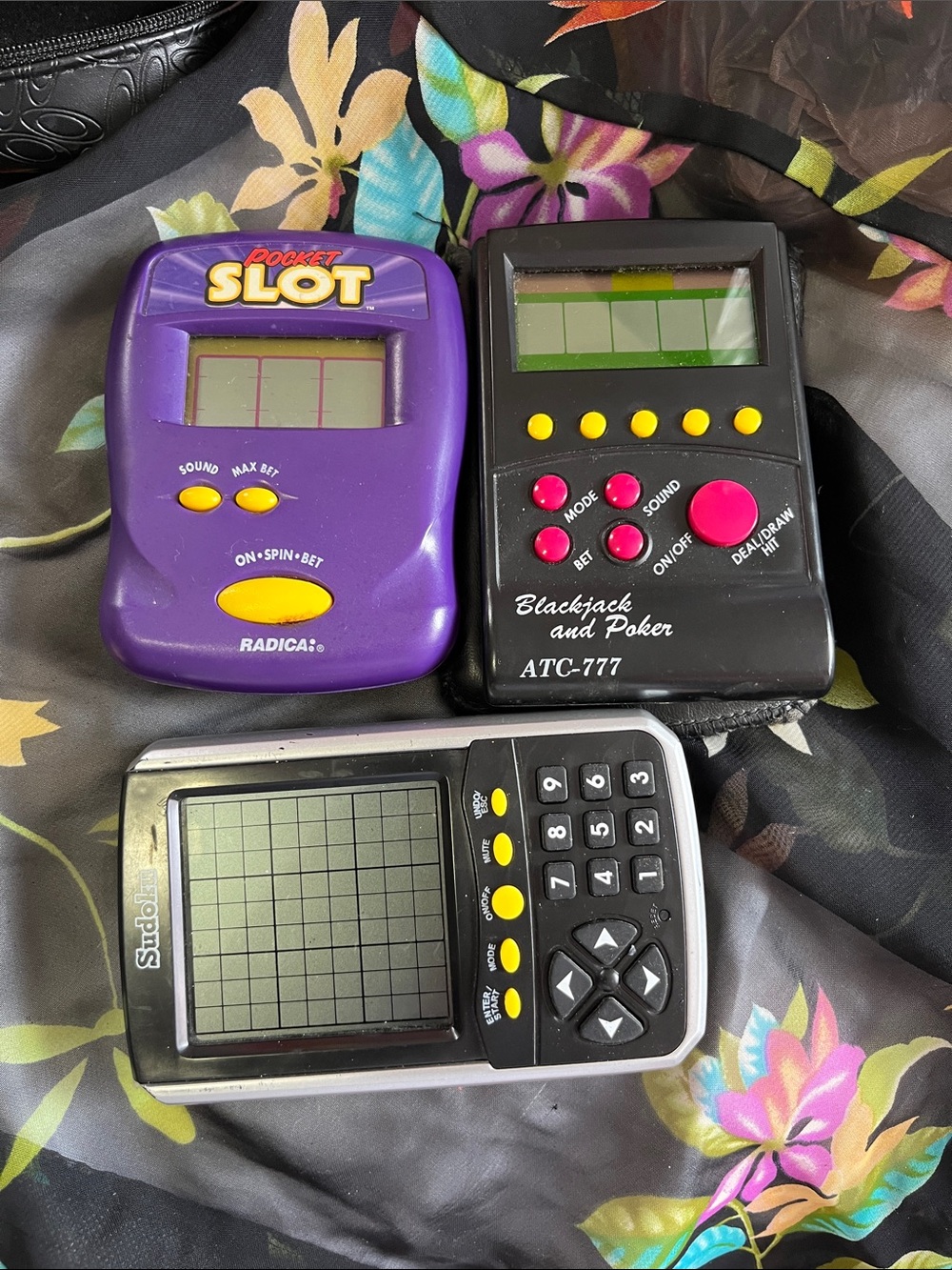 Purple Pocket Slot Electronic Handheld Game by
